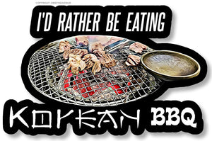 I'd Rather Be Eating Korean BBQ Foodie Car Truck Sticker Decal 3.5" - OwnTheAvenue