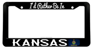 I'd Rather Be In Kansas Vintage Style V02 License Plate Frame - OwnTheAvenue