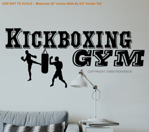 Kickboxing Gym Wall Vinyl Decor Decal Sticker For Home Studio Business 22" x 9.5"