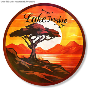 Lake Junkie Vintage Retro Synth Wave Grunge Style Vinyl Sticker Decal 3.5" - OwnTheAvenue