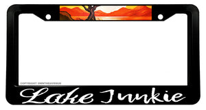 Lake Junkie Hiking Camping Vintage Retro License Plate Frame - OwnTheAvenue