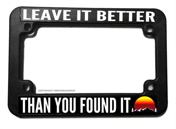 Leave It Better Vintage Style Hiking Camping Motorcycle License Plate Frame