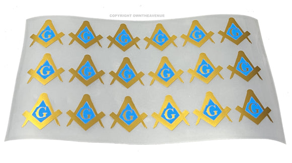 18 Pack Masonic Compass Sticker Decals - 1