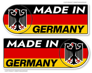 Made In Germany Set Euro German Flag Car Truck Vinyl Sticker Decals 4" - OwnTheAvenue