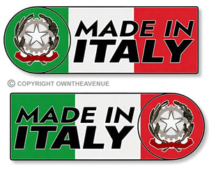 Made In Italy Italian Flag Set Racing Drifting Euro Vinyl Sticker Decals 4" - OwnTheAvenue