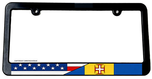 USA American Madeira Madeiran World Flag Country License Plate Frame - OwnTheAvenue