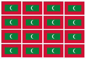 x12 Maldives MV Country Flag Car Truck Vinyl Sticker Decals 2" Each - OwnTheAvenue