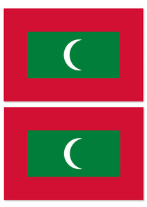 x2 Maldives Flag MV Country Car Truck Bumper Sticker Decal 4" Each - OwnTheAvenue