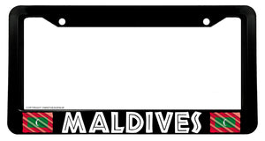 Maldives MV Flag Country Wavey Style License Plate Frame - OwnTheAvenue