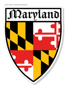 Maryland State Flag MD Shield Style Car Truck Bumper Vinyl Sticker Decal 3.75" - OwnTheAvenue