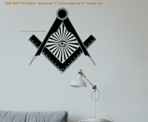 Freemason Mason Masonic Illuminati Eye Vinyl Wall Decor Decal V01-R