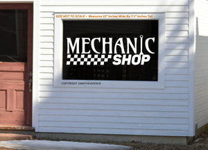 Mechanic Shop Outdoor Wall Decor Decal Business Sign Garage - 22" x 7.5" Inches
