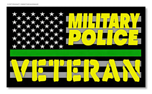 x2 Military Police Veteran Patriotic Green Line Flag Patriotic Sticker Decal 4" - OwnTheAvenue