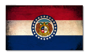 Missouri Flag Distressed Tattered Vintage Style Vinyl Sticker Decal 3.25" - OwnTheAvenue