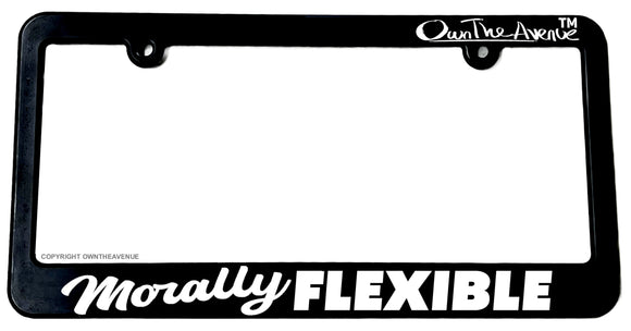 Morally Flexible JDM Funny Humor Joke Drifting Car Truck License Plate Frame