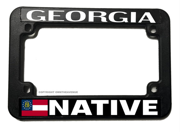 Georgia Flag Native Motorcycle License Plate Frame