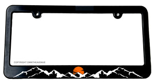 Mountains Sunset Mountain Off Road Truck 4x4 Slim Black License Plate Frame - OwnTheAvenue