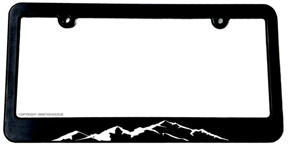 Mountain Range Nature Hiking Camping Slim Style License Plate Frame