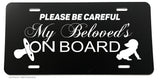 Baby Warning Caution My Beloved's on Board Funny Joke License Plate Cover - OwnTheAvenue