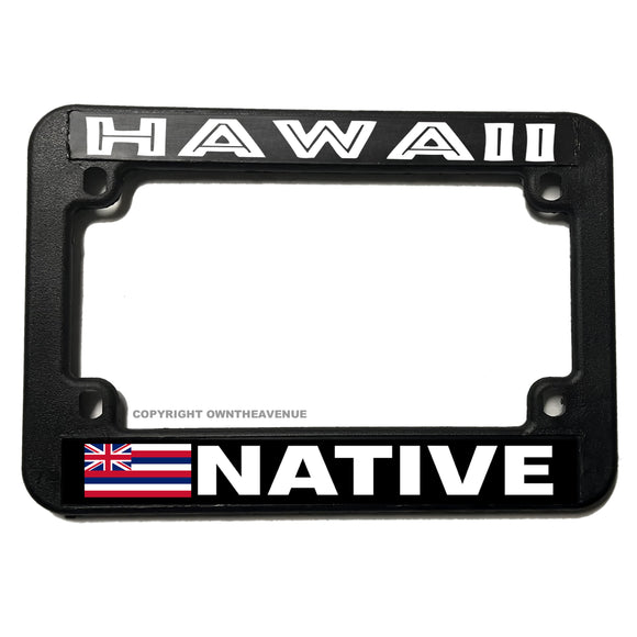 Hawaii Flag Native Motorcycle License Plate Frame