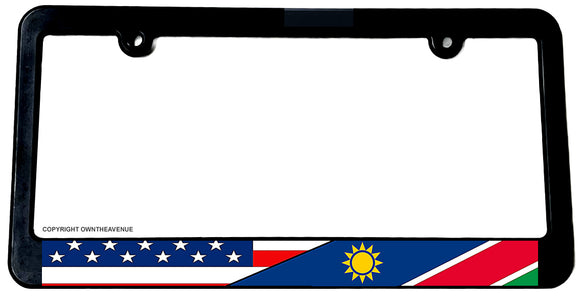 USA American Namibia Namibian World Flag Country License Plate Frame - OwnTheAvenue