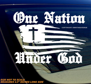 One Nation Under God Christian Cross Car Truck Vinyl Sticker Decal 4.5" - OwnTheAvenue