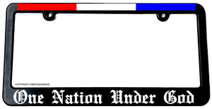 One Nation Under God USA America Red White Blue License Plate Frame - OwnTheAvenue