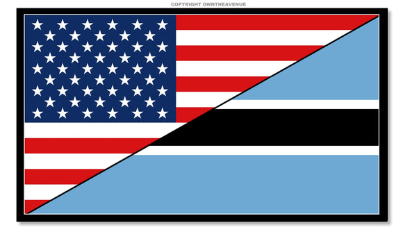 USA American Batswana World Flag Country Vinyl Sticker Decal 3.5