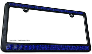 Blue Sparkling Crystal Diamond Bling Rhinestone License Plate Frame - OwnTheAvenue