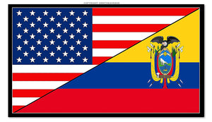 USA American Ecuador World Flag Country Vinyl Sticker Decal 3.5" - OwnTheAvenue