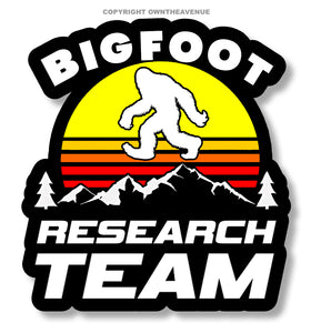 Bigfoot Research Team Vintage Style Synth Wave Digital Printed Sticker 3.75"