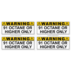 x4 - 91 Octane or Higher Gas Gasoline Fuel Tank Warning Label Vinyl Sticker Decal 3" - OwnTheAvenue