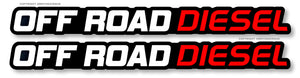 x2 Off Road Diesel For 4x4 Lifted Truck Window Bumper Vinyl Stickers 7"