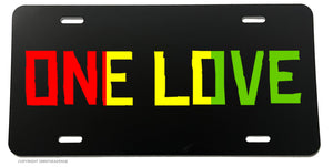 One Love Rasta Rastafarian Jah Rastafari Car Truck License Plate Cover - OwnTheAvenue