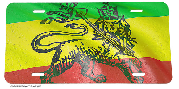 Rasta Rastafarian Jamaican Flag Lion Car Truck License Plate Cover - OwnTheAvenue