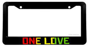 One Love Rasta Rastafarian Jah Rastafari Colors V01 License Plate Frame - OwnTheAvenue