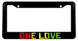 One Love Rasta Rastafarian Jah Rastafari Colors V01 License Plate Frame - OwnTheAvenue