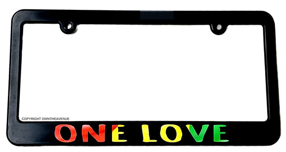 One Love Rasta Rastafarian Car Truck Slim V01 License Plate Frame - OwnTheAvenue