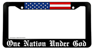 One Nation Under God USA American Flag License Plate Frame - OwnTheAvenue