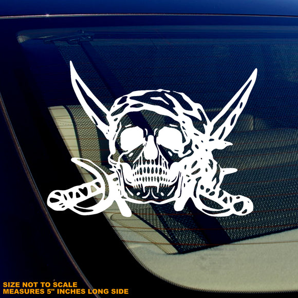 Pirate Decal Skull Rugged Vintage Style Car Truck Laptop Sticker 5