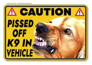 Caution Warning Dog In Car Funny Joke Gag Prank Vinyl Sticker Decal 4" Inches