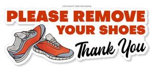 Please Remove Your Shoes Vinyl Sticker Home Decal 5" Inches Long Side