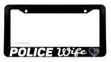 Police Wife Support Love Blue Color Flag License Plate Frame - OwnTheAvenue