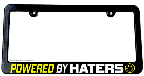 Powered By Haters Funny Joke JDM Drifting Racing License Plate Frame - OwnTheAvenue