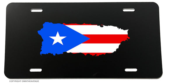 Puerto Rico Country Flag Outline of Map Love License Plate Cover - OwnTheAvenue