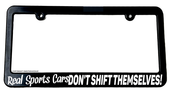 Manual Transmission Funny Joke Stick Shift Real Sports Cars JDM License Plate Frame - OwnTheAvenue