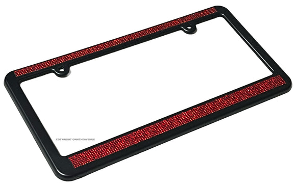 Red Sparkling Crystal Diamond Bling Rhinestone License Plate Frame - OwnTheAvenue