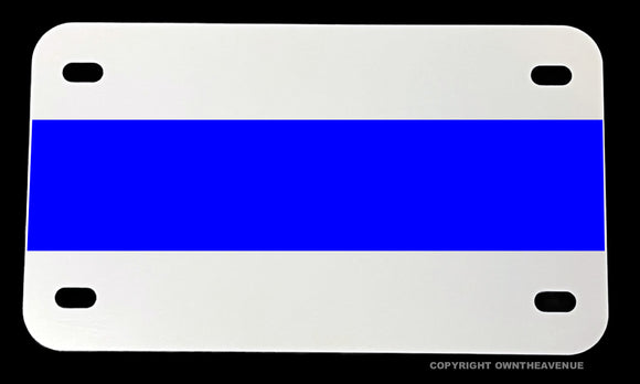 Reflective Blue Line Support Police Back The Blue Motorcycle Metal License Plate