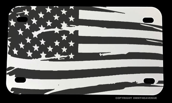 USA American Flag Distressed Motorcycle Metal License Plate