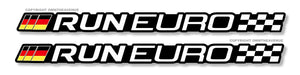 x2 Run Euro German Stripe Racing Drifting Vinyl Sticker Decals 7"